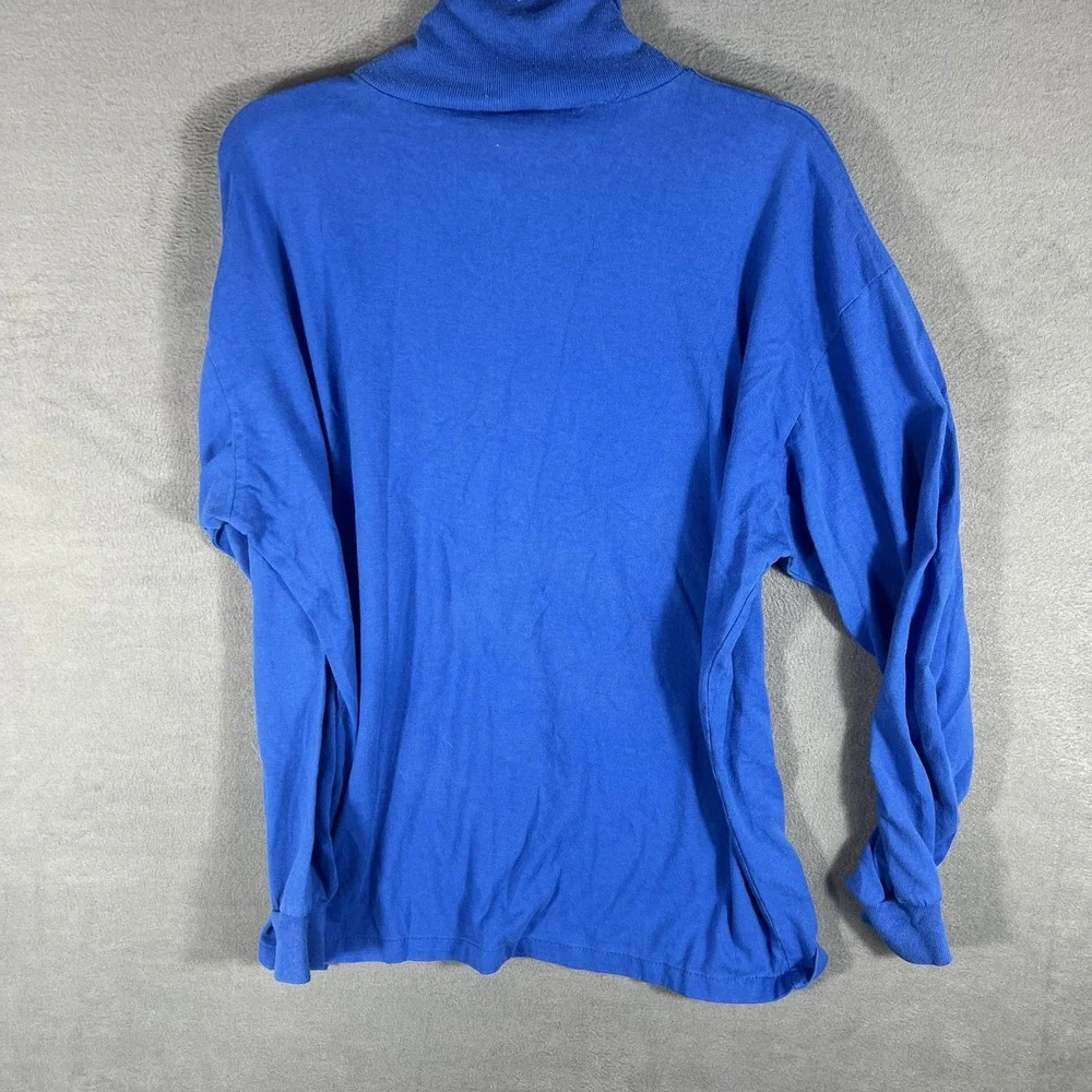 Vintage Wildcats Turtleneck Long Sleeve T-Shirt Royal Blue Cotton Blend Unisex M
